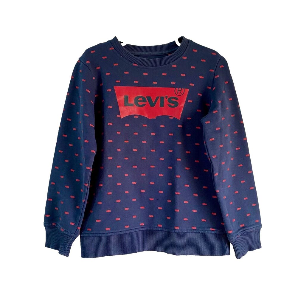 Kid’s Levi’s Size 5/6 (M) Crew‎ Neck Sweatshirt Blue Long Sleeve Unisex